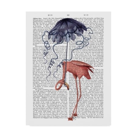 Fab Funky 'Flamingo And Parasol' Canvas Art,35x47